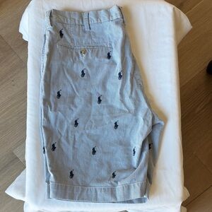 Ralph Lauren pinstripe Shorts in Navy and white with the Ralph Lauren logo
